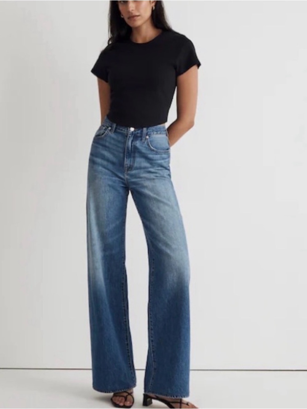 Madewell Super Wide Leg High-Rise Blue Jeans - Women's Classic Denim. NWOT.